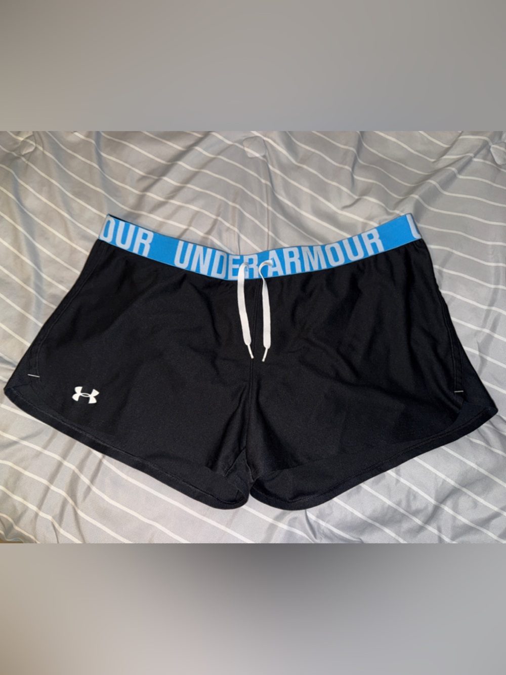 Under Armour Black Shorts with Blue Branded Waistband